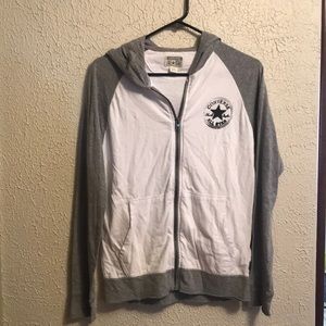 Converse All Star white and grey zip up hoodie